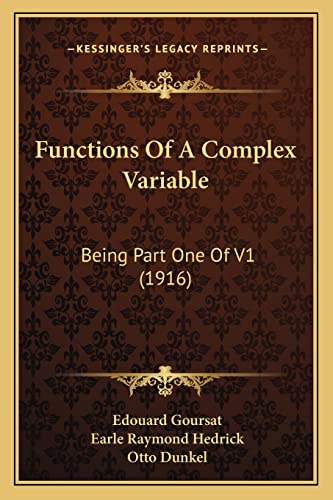 Functions Of A Complex Variable
