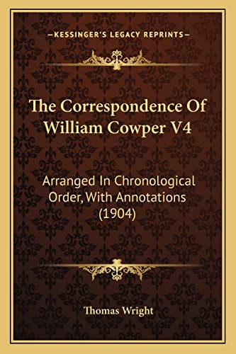 The Correspondence Of William Cowper V4 cover