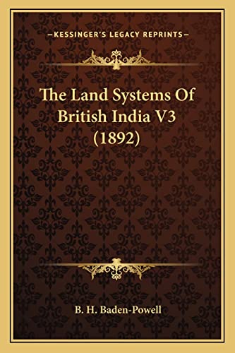 The Land Systems Of British India V3 (1892) cover