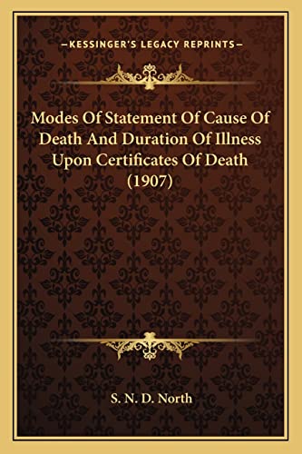 Modes Of Statement Of Cause Of Death And Duration Of Illness Upon Cert cover