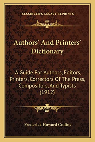 Authors' And Printers' Dictionary cover