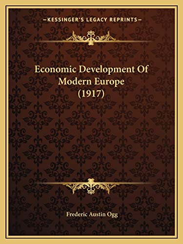 Economic Development Of Modern Europe (1917) cover
