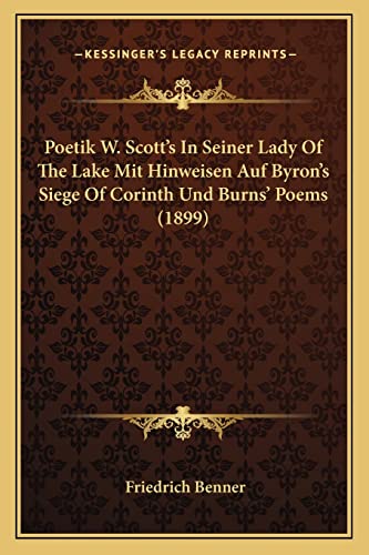 Poetik W. Scott's In Seiner Lady Of The Lake Mit Hinweisen Auf Byron's cover