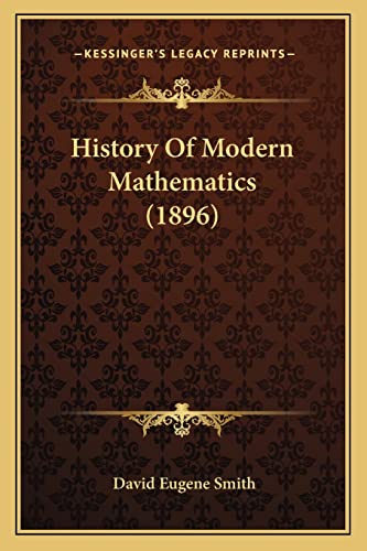 History Of Modern Mathematics (1896) cover