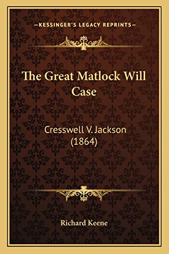 The Great Matlock Will Case cover