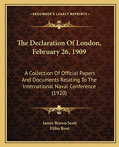 The Declaration Of London, February 26, 1909 cover