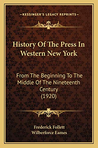History Of The Press In Western New York cover