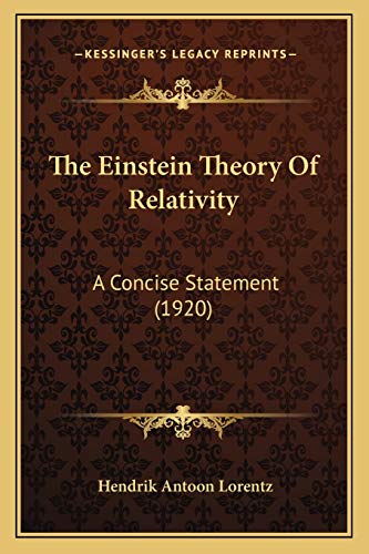 The Einstein Theory Of Relativity cover