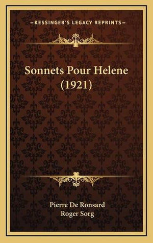 Sonnets Pour Helene (1921)