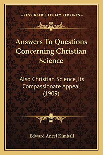 Answers To Questions Concerning Christian Science cover
