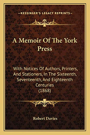 A Memoir Of The York Press