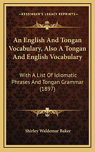 An English And Tongan Vocabulary, Also A Tongan And English Vocabulary cover