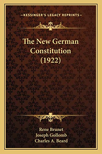 The New German Constitution (1922) cover