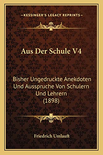 Aus Der Schule V4 cover