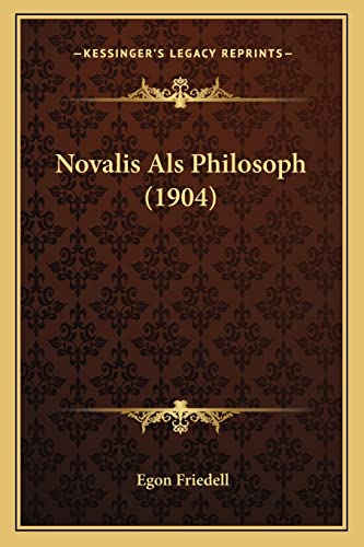 Novalis Als Philosoph (1904) cover