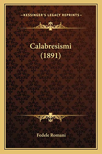 Calabresismi (1891) cover