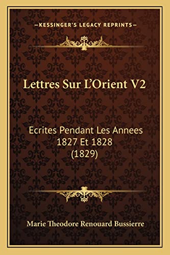 Lettres Sur L'Orient V2 cover