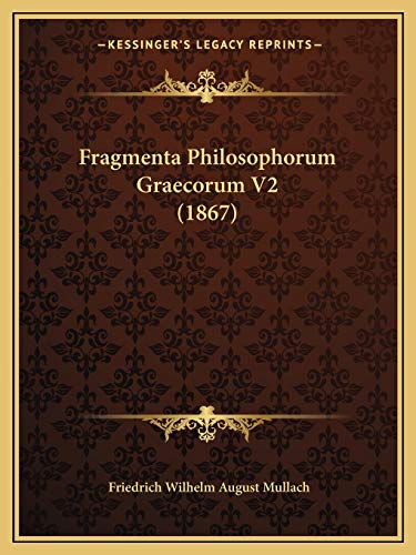 Fragmenta Philosophorum Graecorum V2 (1867) cover