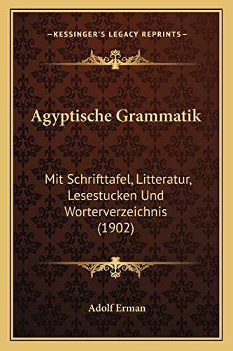 Agyptische Grammatik cover