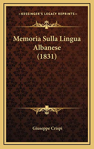 Memoria Sulla Lingua Albanese (1831)