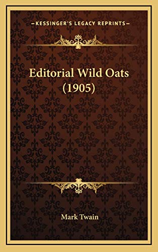 Editorial Wild Oats (1905) cover