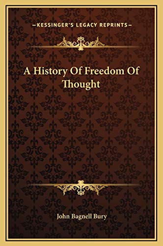 A History Of Freedom Of Thought cover