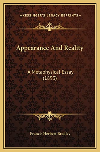 Appearance And Reality cover