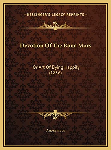Devotion Of The Bona Mors cover