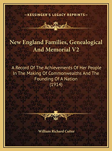 New England Families, Genealogical And Memorial V2 cover