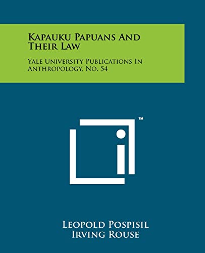 Kapauku Papuans And Their Law cover