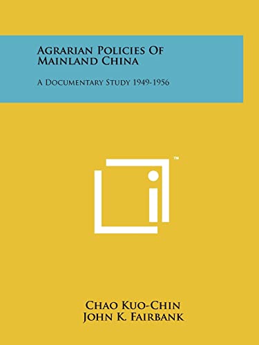 Agrarian Policies Of Mainland China cover