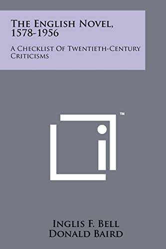The English Novel, 1578-1956 cover