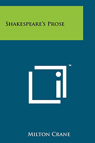 Shakespeare's Prose cover