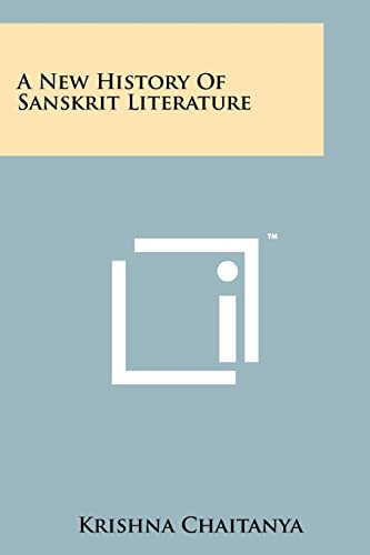 A New History Of Sanskrit Literature cover