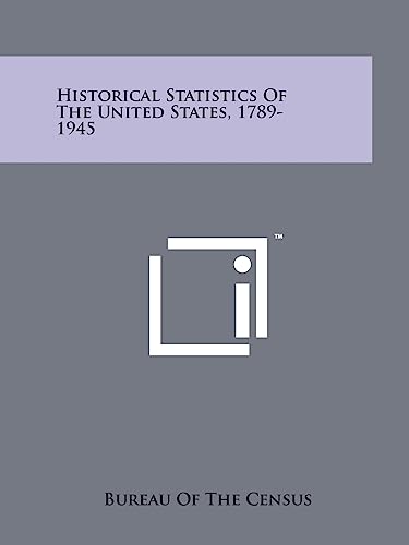 Historical Statistics Of The United States, 1789-1945 cover