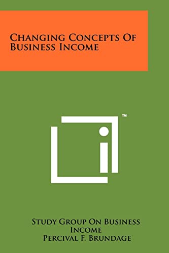 Changing Concepts Of Business Income cover