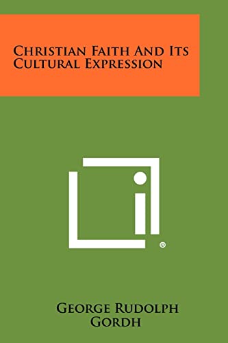 Christian Faith and Its Cultural Expression cover