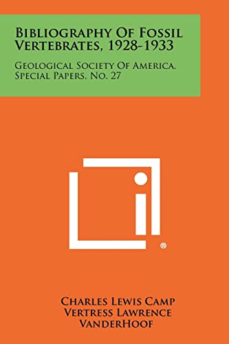 Bibliography of Fossil Vertebrates, 1928-1933