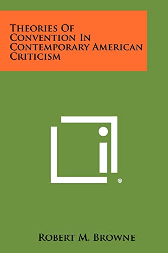 Theories of Convention in Contemporary American Criticism cover
