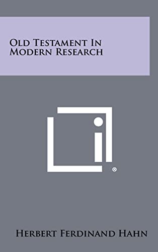 Old Testament in Modern Research cover