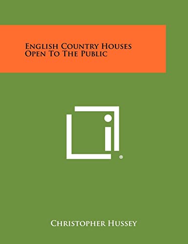 English Country Houses Open To The Public cover