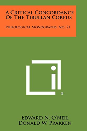 A Critical Concordance of the Tibullan Corpus cover