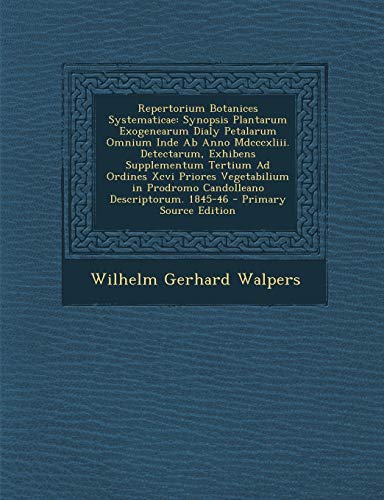 Repertorium Botanices Systematicae cover