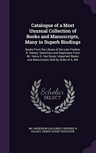 Catalogue of a Most Unusual Collection of Books and Manuscripts, Many cover