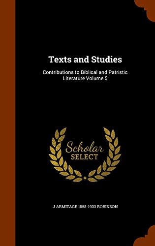 Texts and Studies cover
