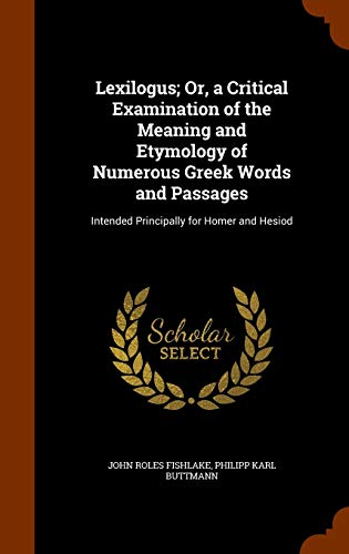 Lexilogus; Or, a Critical Examination of the Meaning and Etymology of cover