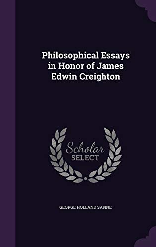 Philosophical Essays in Honor of James Edwin Creighton cover