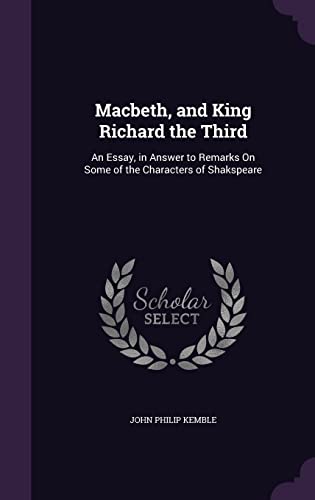 Macbeth, and King Richard the Third cover