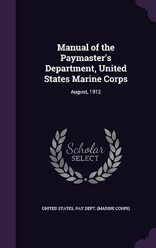 Manual of the Paymaster's Department, United States Marine Corps cover