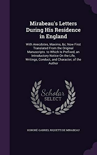 Mirabeau's Letters During His Residence in England cover